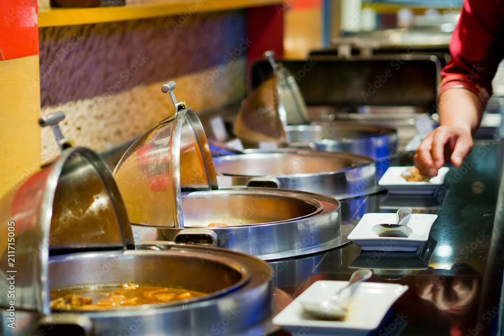 buffet food, catering food party at restaurant, mini canapes, snacks and appetizers buffet food, catering food party at restaurant, mini canapes, snacks and appetizers