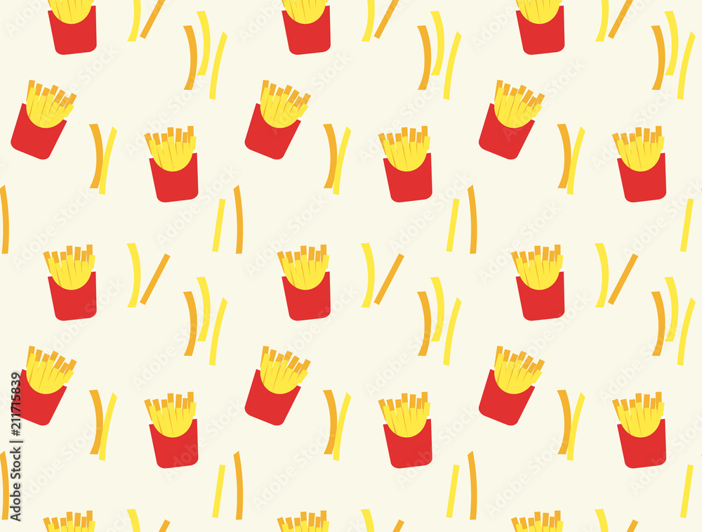 French fries pattern background