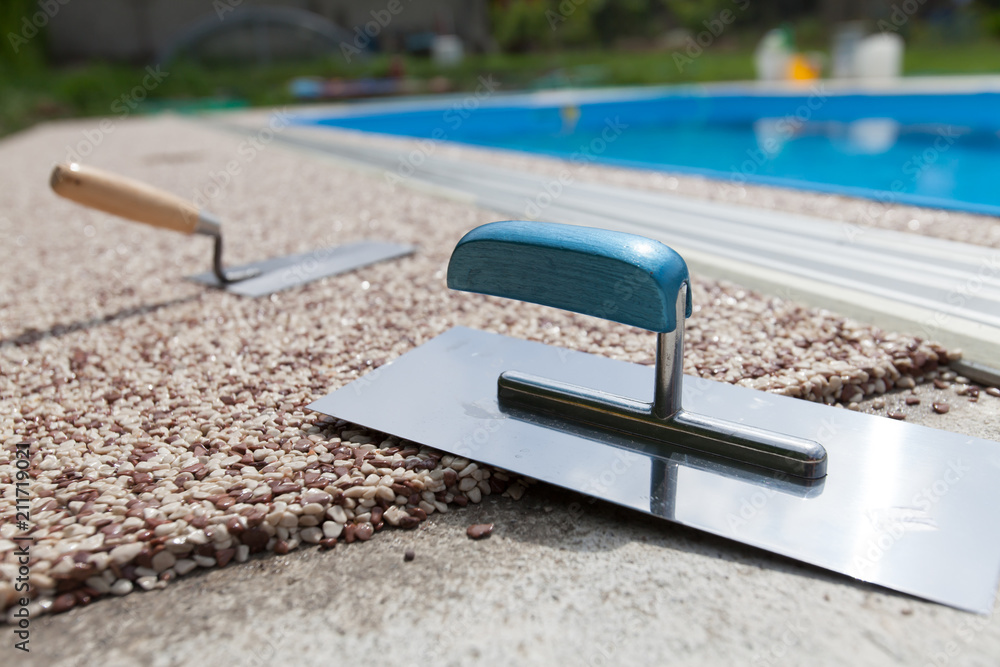 Coloured Concrete Around Pool