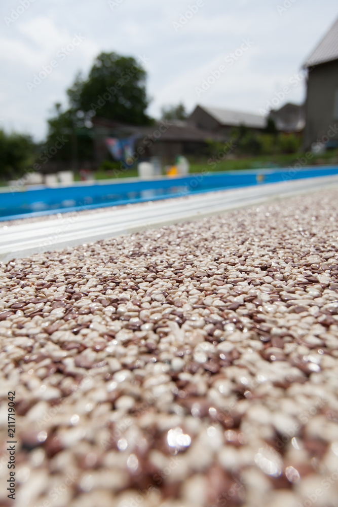 Coloured Concrete Around Pool