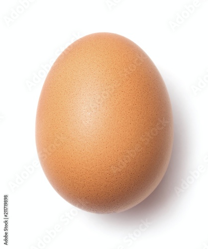 Fényképezés single chicken egg isolated on white background