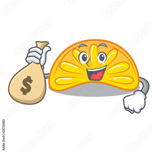 With money bag orange jelly candy character cartoon