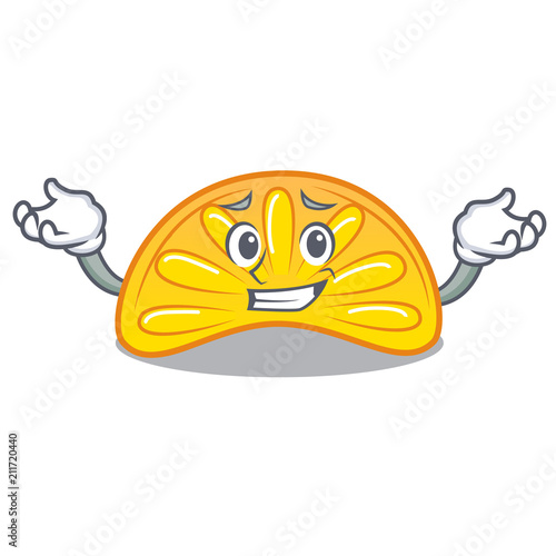 Grinning orange jelly candy character cartoon