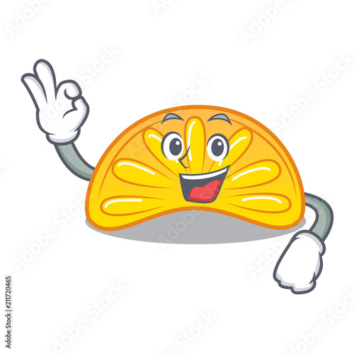 Okay orange jelly candy character cartoon