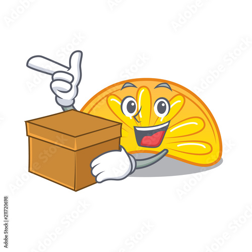 With box orange jelly candy character cartoon