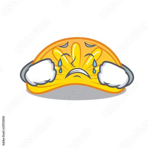 Crying orange jelly candy mascot cartoon