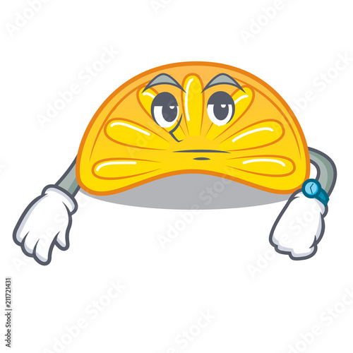 Waiting orange jelly candy mascot cartoon