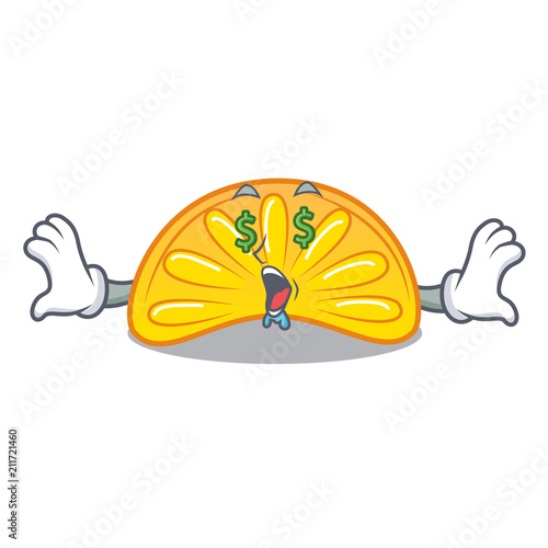 Money eye orange jelly candy mascot cartoon