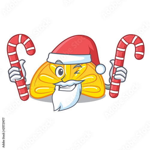 Santa with candy orange jelly candy mascot cartoon