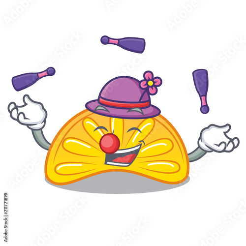 Juggling orange jelly candy mascot cartoon
