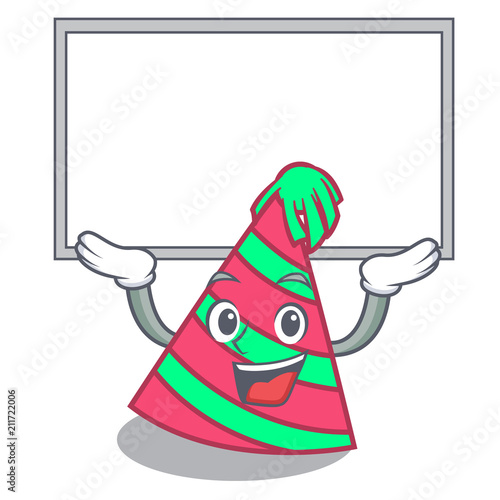 Up board party hat character cartoon