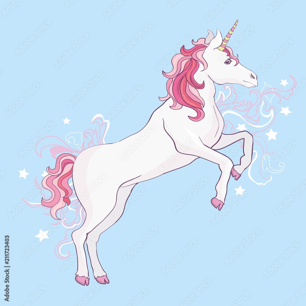 Unicorns are real quote vector illustration drawing Cute unicorn