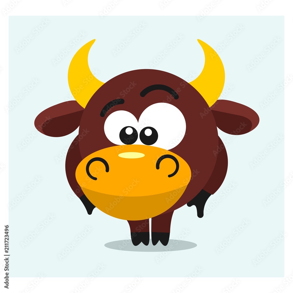 cute little bull cow ox cattle mascot cartoon character cute little bull cow ox cattle mascot cartoon character