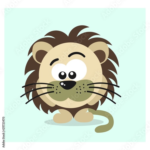 Fototapeta Naklejka Na Ścianę i Meble -  funny little lion cub mascot cartoon character