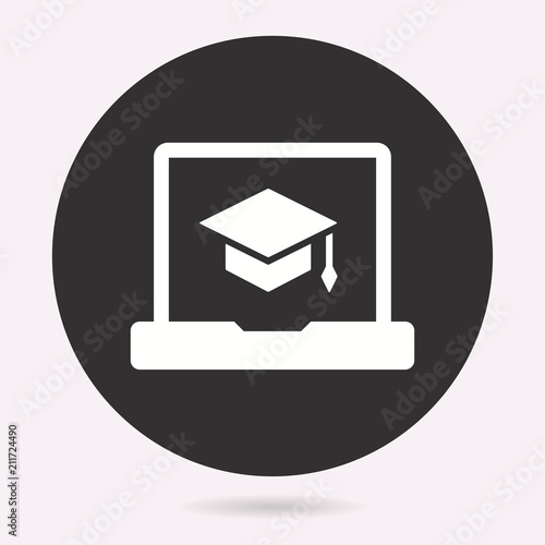 E-learning education icon. Learn, academic study symbol. Vector illustration isolated. Simple pictogram.