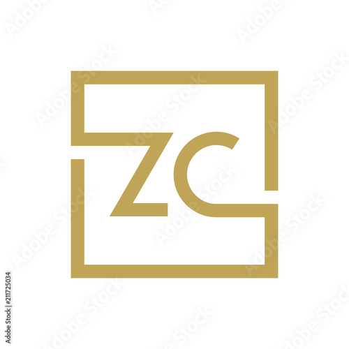 two letter logo line square ZA TO ZZ