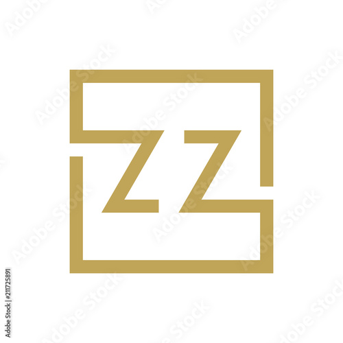 two letter logo line square ZA TO ZZ