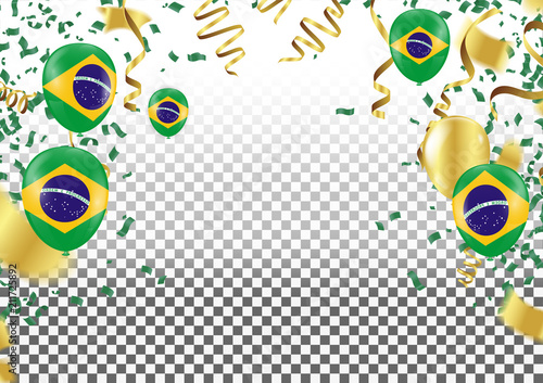 Festival Celebrated Brazilian Colorful Celebration Brazilian Hang bunting for Brazil celebration template banner. vector