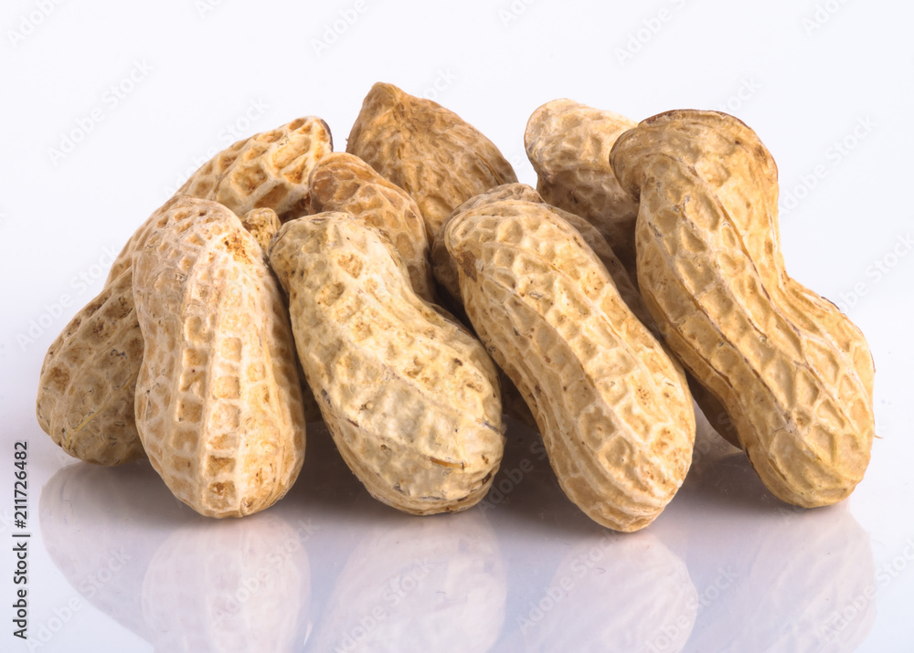 nuts on the white isolated background nuts on the white isolated background