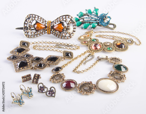  jewelry collection. jewelry collection on background