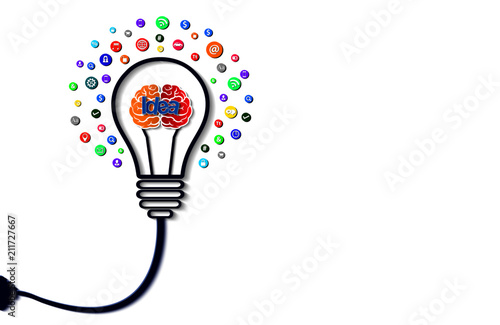 creative idea concept. light bulb gear icon. Bright idea. business finance. Vector illustration