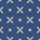Blue geometric seamless pattern