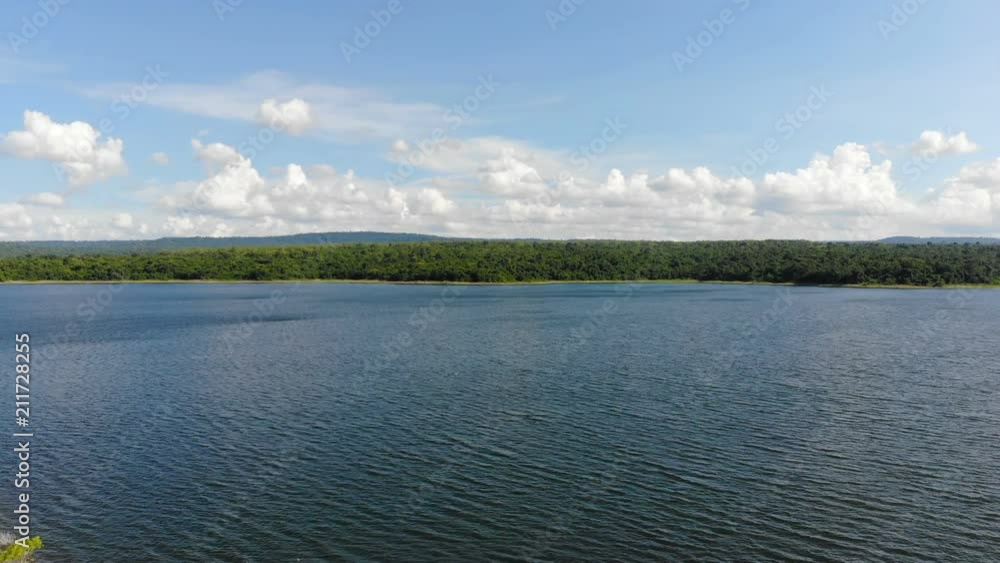 4K Drone shot aerial view scenic landscape of reservoir dam at the countryside 4K Drone shot aerial view scenic landscape of reservoir dam at the countryside
