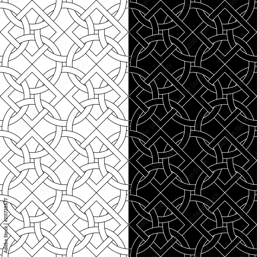 Black and white geometric prints. Set of seamless patterns Black and white geometric prints. Set of seamless patterns