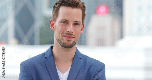 Photography Caucasian man smile to camera
