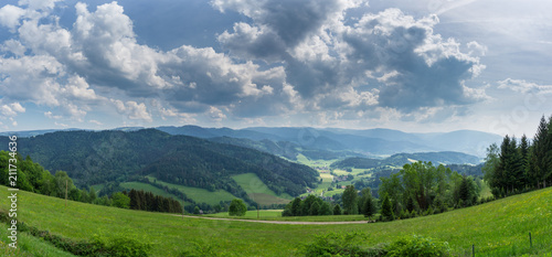 Germany, XXL Black Forest nature landscape panorama from Lindenberg mountain