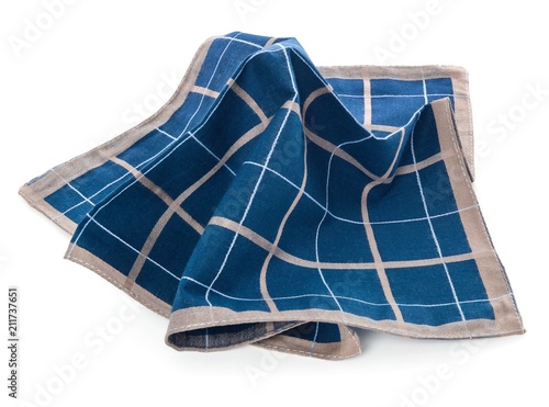 Fotografia A blue clean handkerchief with a checkered pattern