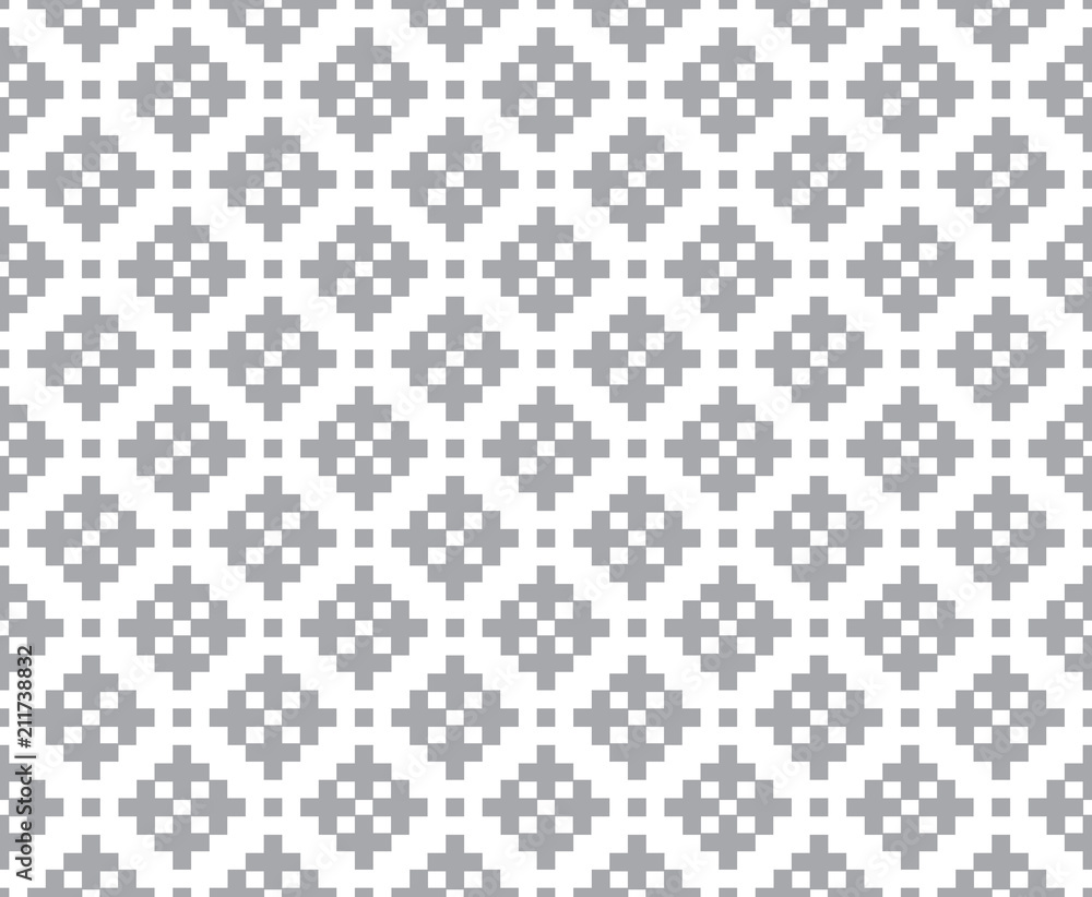 gray abstract cross stitch pattern seamless  on white background