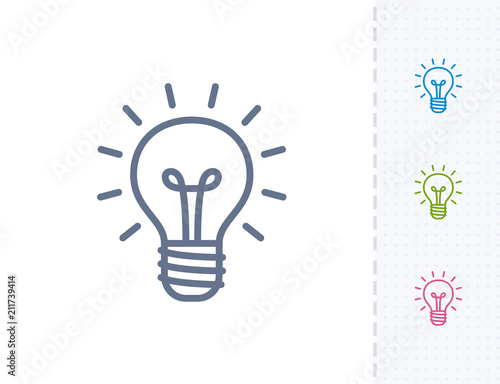 Tableau sur toile Bright Lightbulb - Vibrant Stroke Icons