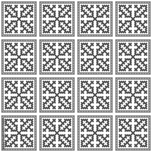Hmong pattern seamless texture background, gray vector draw