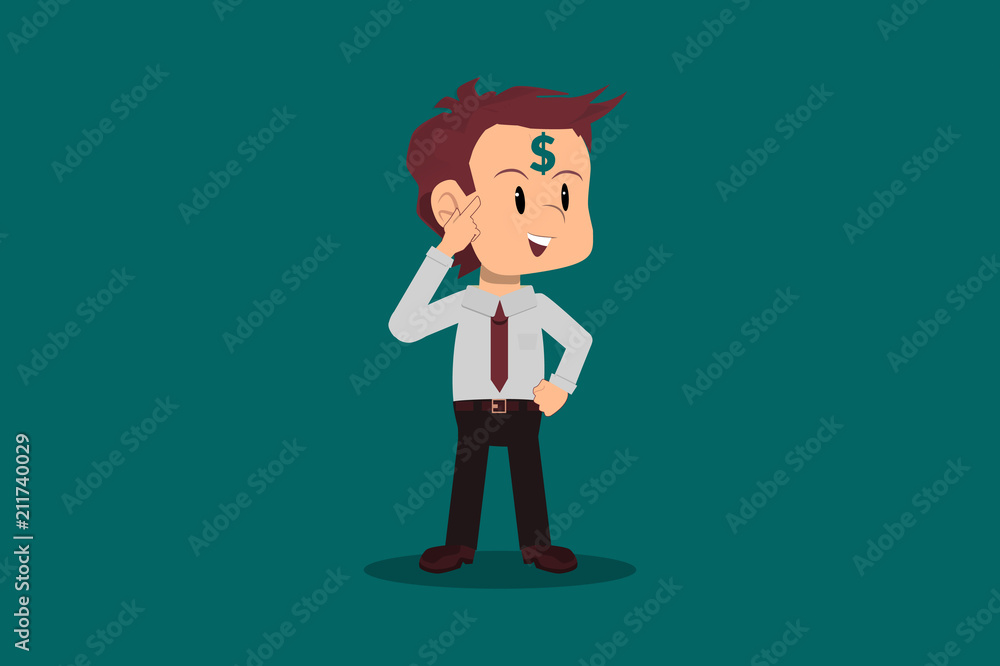 Millionaire mind. An office worker is motivated to start a business and become a rich man. Concept of success in finance. Millionaire mind. An office worker is motivated to start a business and become a rich man. Concept of success in finance.
