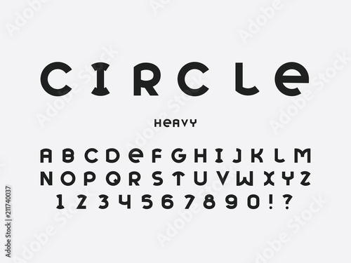 Circle ultralight font. Vector alphabet
