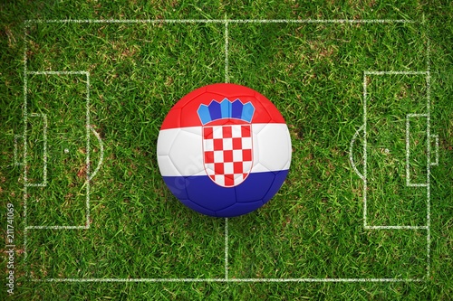 Composite image of football in croatia colours