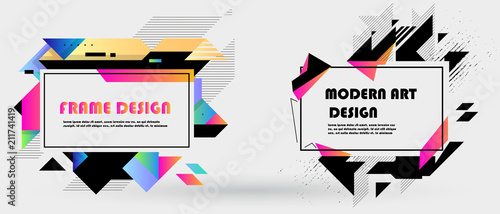 Vector frame for text Modern Art graphics. Dynamic geometric frame. Element for design business cards, flyers and brochures