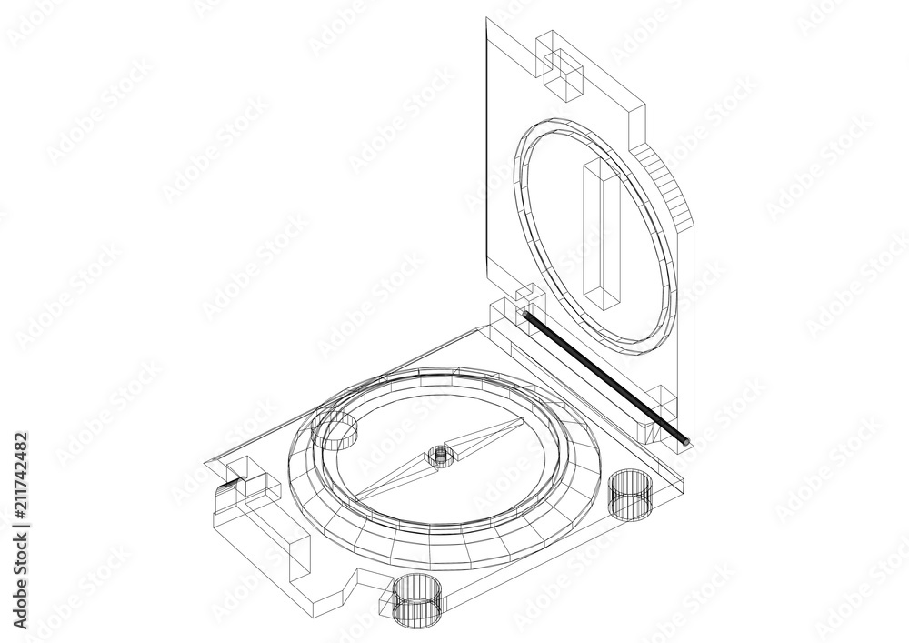 Compass Architect Blueprint - isolated Compass Architect Blueprint - isolated