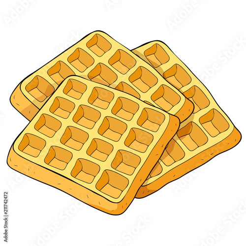 wafers a Viennese square bakery product. illustration