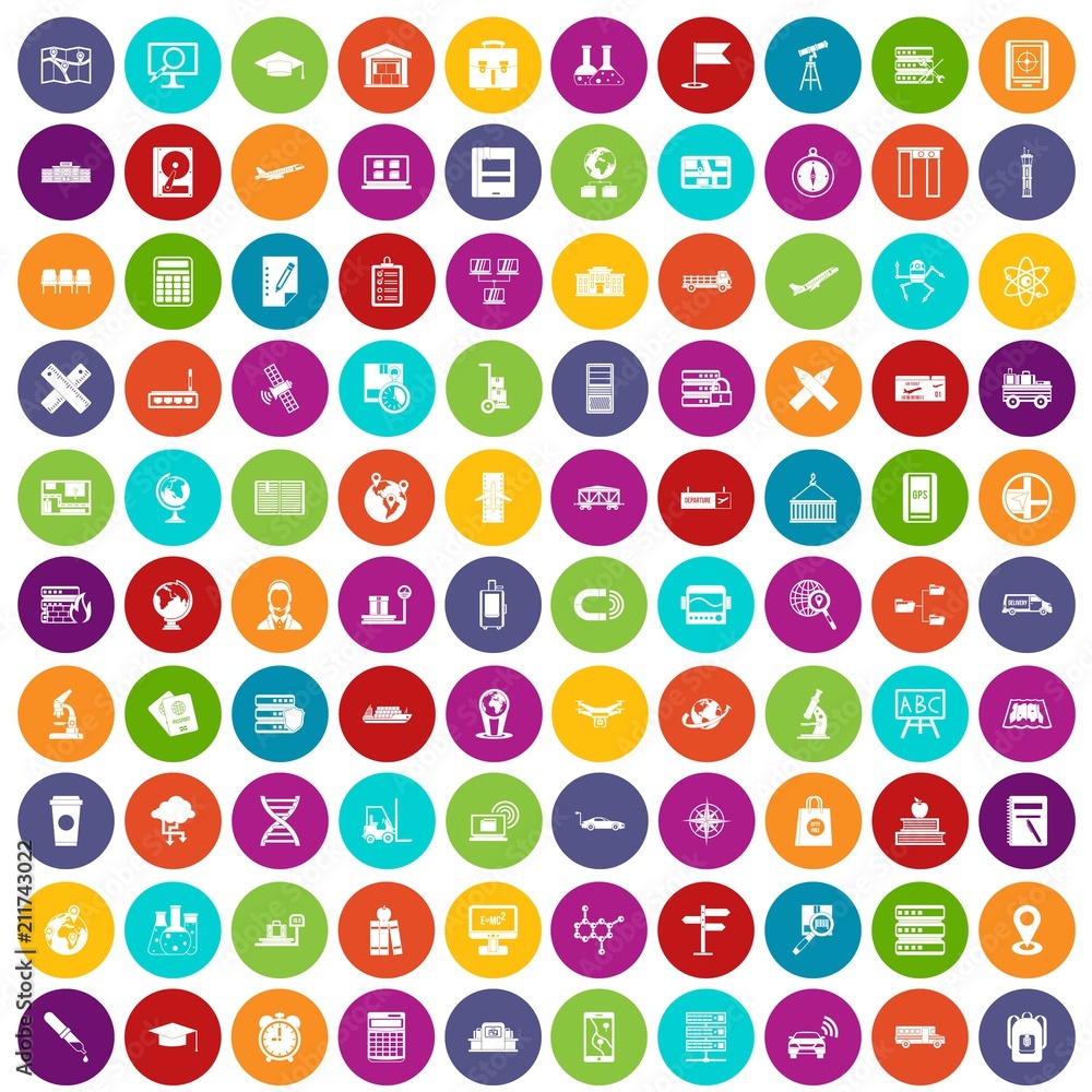 100 globe icons set in different colors circle isolated vector illustration 100 globe icons set in different colors circle isolated vector illustration