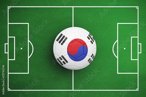 Composite image of football in south korea colours 