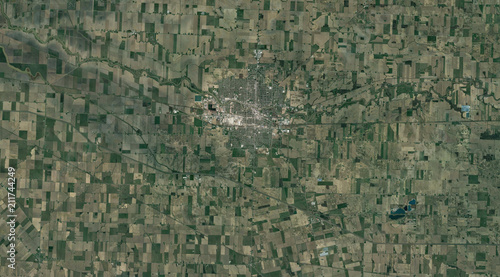 Farmland Agriculture City Aerial View - Detroit, USA