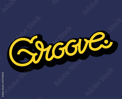 Groove word typography design illustration