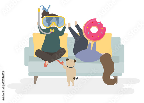 Illustration of characters with traveling concept