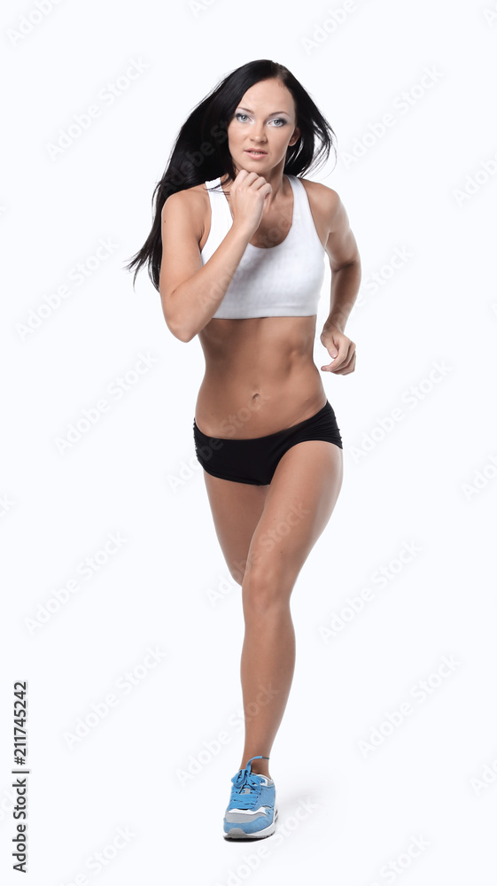 Attractive woman engaged in aerobic exercise Attractive woman engaged in aerobic exercise