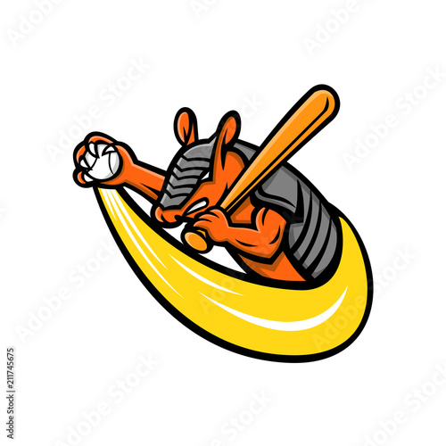 Armadillo Baseball Mascot
