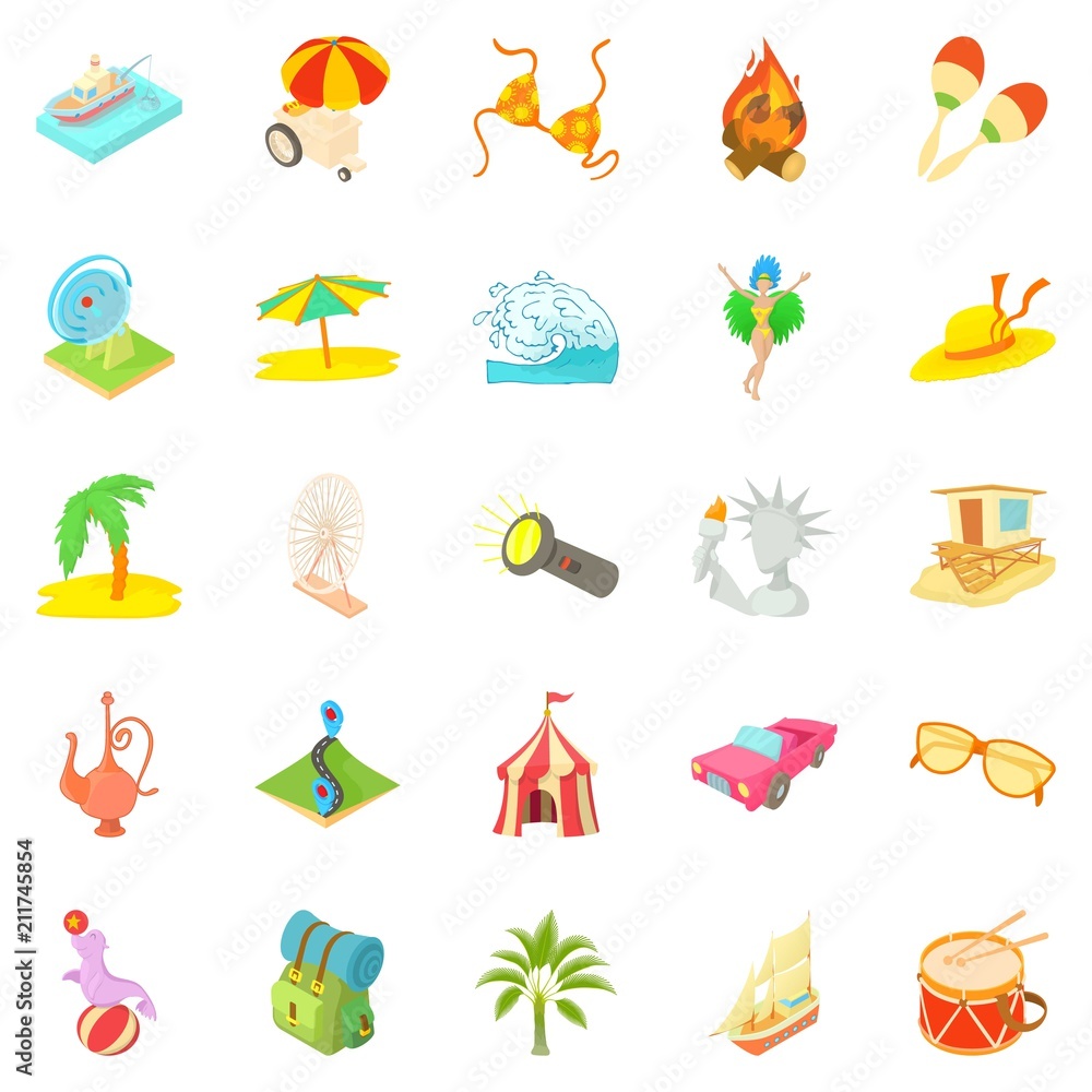 Adventure time icons set. Cartoon set of 25 adventure time icons for web isolated on white background Adventure time icons set. Cartoon set of 25 adventure time icons for web isolated on white background