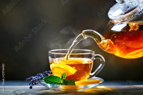Fotografia Process brewing tea,tea ceremony
