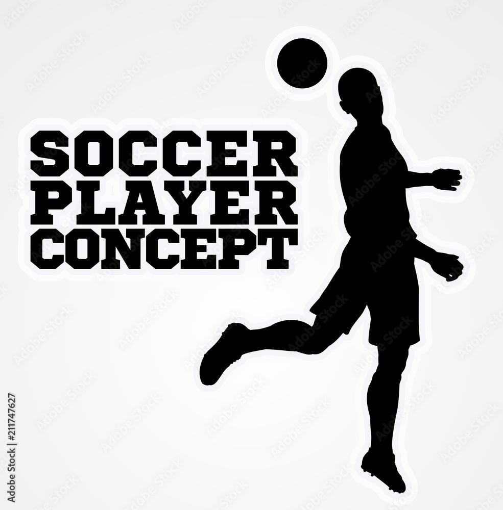 Fototapeta premium Heading Soccer Football Player Concept Silhouette